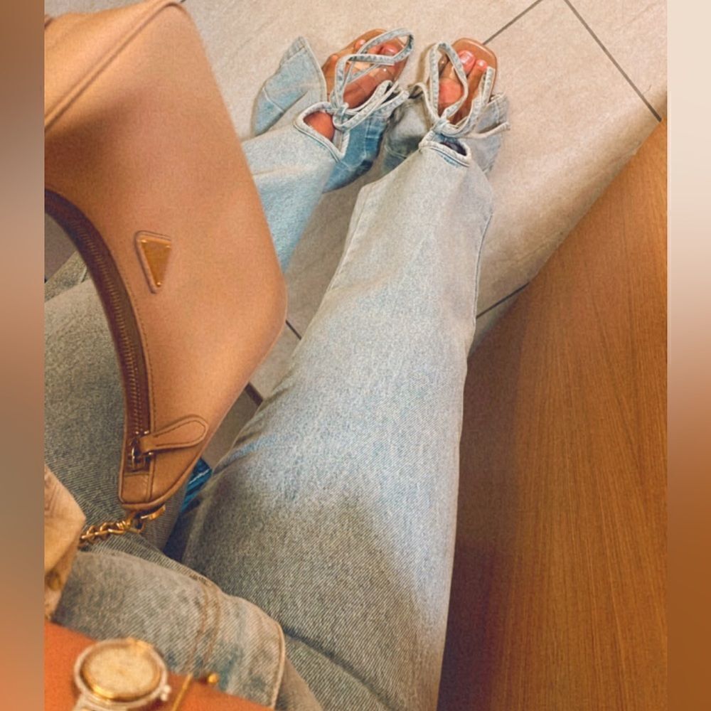 RARE tie bottom jeans